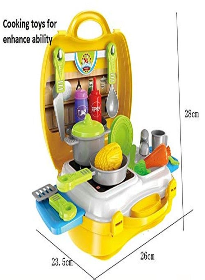 STOFFIER GARTEN Plastic Luxury Kitchen Set Cooking Toy with Briefcase and Accessories - Image 4